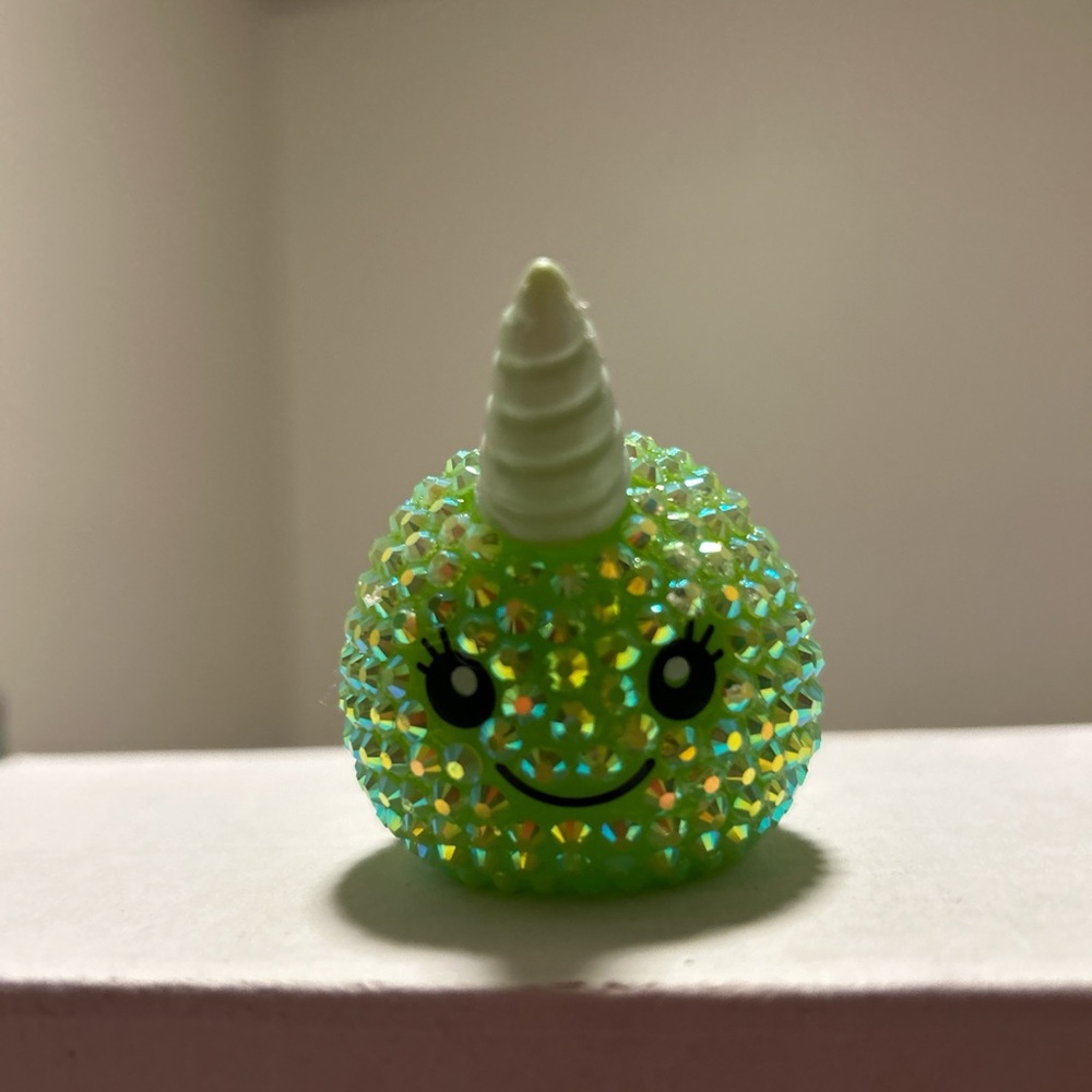 Green Rhinestone Narwhal rubber duck